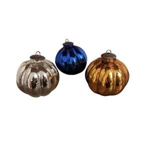 Vintage Glass Ornaments - Pumpkins Home Decor  Halloween